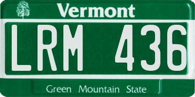 VT license plate LRM436