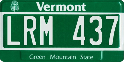 VT license plate LRM437