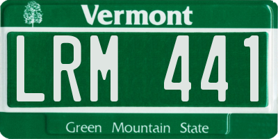 VT license plate LRM441