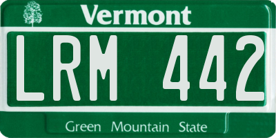 VT license plate LRM442