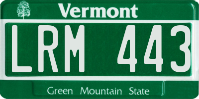 VT license plate LRM443