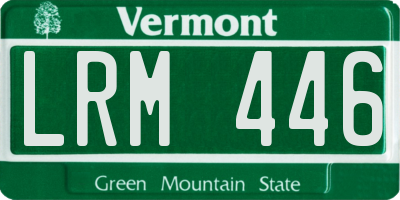 VT license plate LRM446