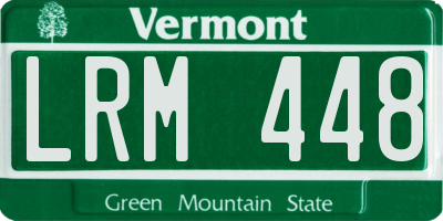 VT license plate LRM448