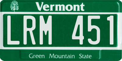 VT license plate LRM451