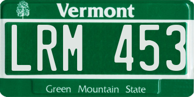 VT license plate LRM453