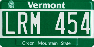 VT license plate LRM454