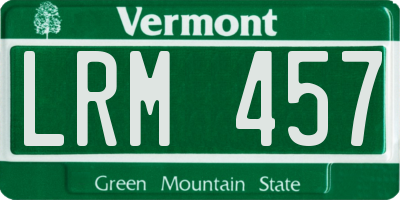 VT license plate LRM457