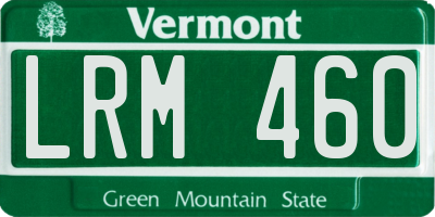 VT license plate LRM460