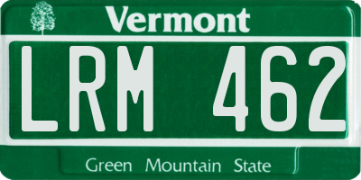 VT license plate LRM462