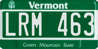 VT license plate LRM463