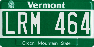 VT license plate LRM464