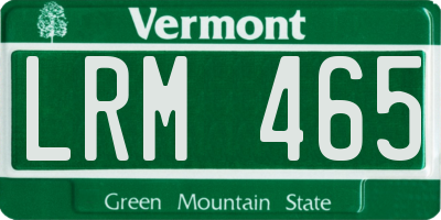 VT license plate LRM465