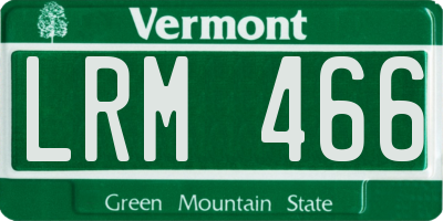 VT license plate LRM466