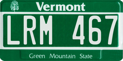 VT license plate LRM467