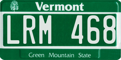 VT license plate LRM468