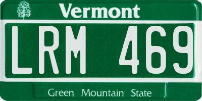 VT license plate LRM469