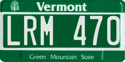 VT license plate LRM470