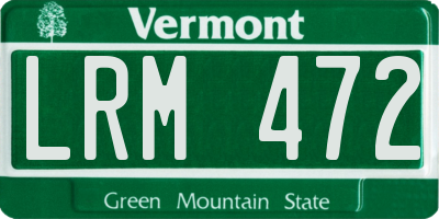 VT license plate LRM472