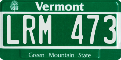 VT license plate LRM473