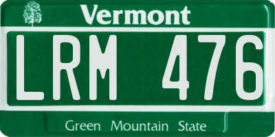 VT license plate LRM476