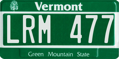 VT license plate LRM477