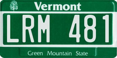 VT license plate LRM481
