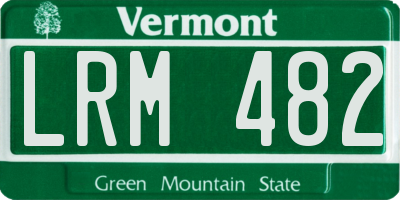 VT license plate LRM482