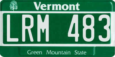VT license plate LRM483