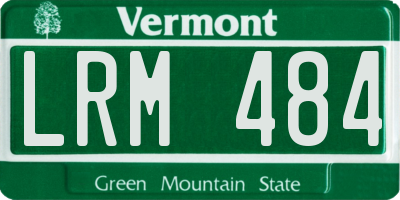 VT license plate LRM484