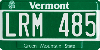 VT license plate LRM485