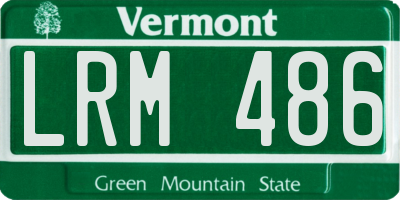 VT license plate LRM486