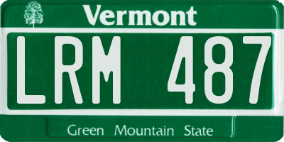 VT license plate LRM487