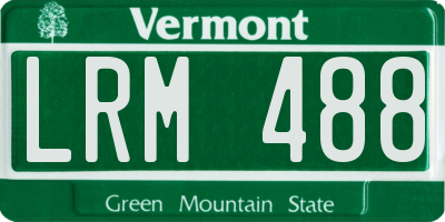 VT license plate LRM488