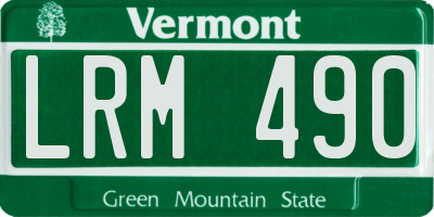 VT license plate LRM490