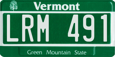 VT license plate LRM491