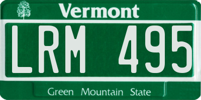 VT license plate LRM495