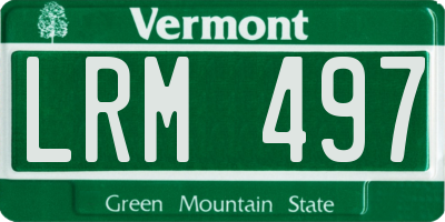 VT license plate LRM497
