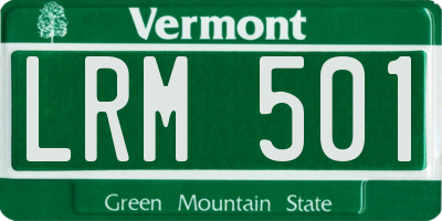 VT license plate LRM501