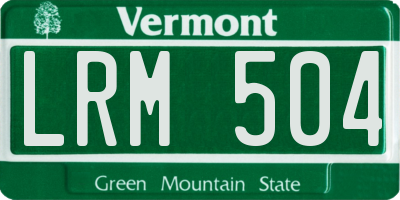 VT license plate LRM504