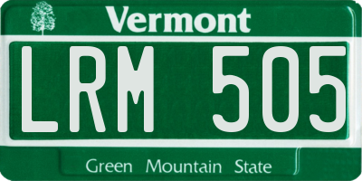 VT license plate LRM505