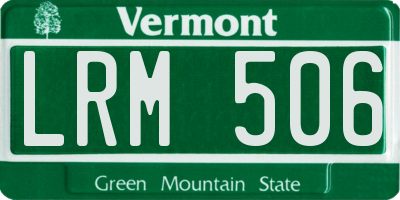 VT license plate LRM506
