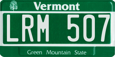 VT license plate LRM507