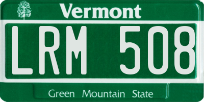 VT license plate LRM508