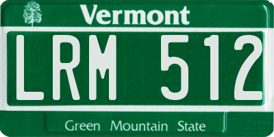 VT license plate LRM512