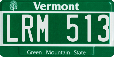 VT license plate LRM513