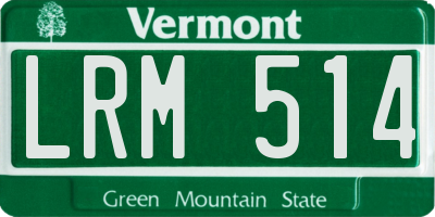 VT license plate LRM514