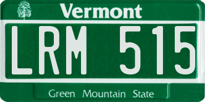 VT license plate LRM515