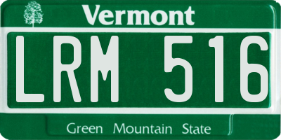 VT license plate LRM516