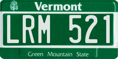 VT license plate LRM521