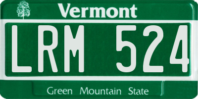 VT license plate LRM524